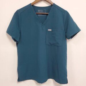Figs Womens Catarina One Pocket Short Sleeve Scrub Top Size M Teal Hospital Work